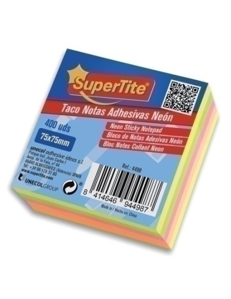 TACO NOTAS SUPERTITE 75x75 NEON 400 uds