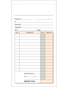 TALONARIO FACTURAS 3 DEL FOLIO NAT DUPL AUT LOAN