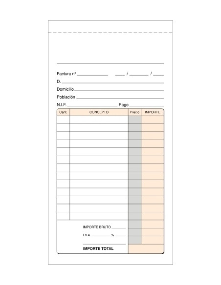 TALONARIO FACTURAS 3 DEL FOLIO NAT DUPL AUT LOAN