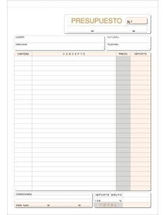 TALONARIO PRESUPUESTOS A4 NATU DUPLI LOAN 68D