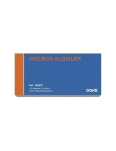TALONARIO RECIBOS ALQUILER IVA 13 APAISADO DUPLICADO DOHE