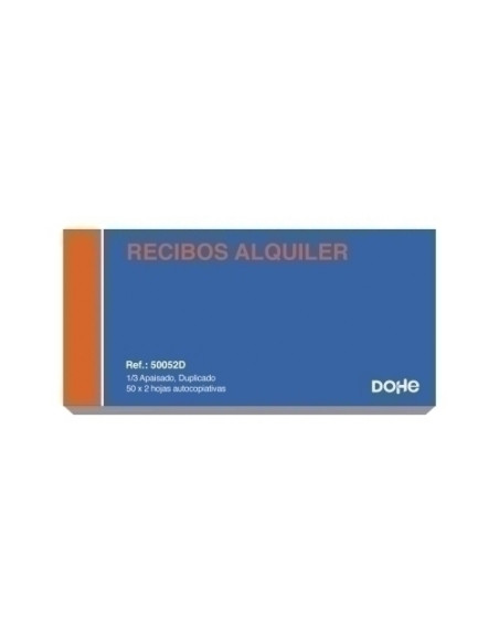 TALONARIO RECIBOS ALQUILER IVA 13 APAISADO DUPLICADO DOHE