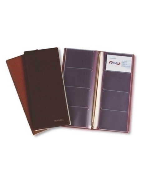 TARJETERO lomo soldado PARDO PVC EXTRA 23 20 fundas 160 tarjetas NEGRO