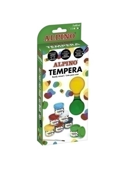 TEMPERA ALPINO  40 ml bote ESTUCHE de 7