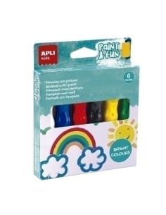 TEMPERA APLI en TUBO CON PINCEL 14ml COLORES BRILLANTES ESTUCHE de 6