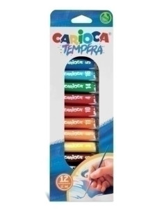 TEMPERA CARIOCA 12 ml tubo ESTUCHE de 12