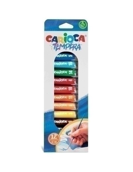 TEMPERA CARIOCA 12 ml tubo ESTUCHE de 12