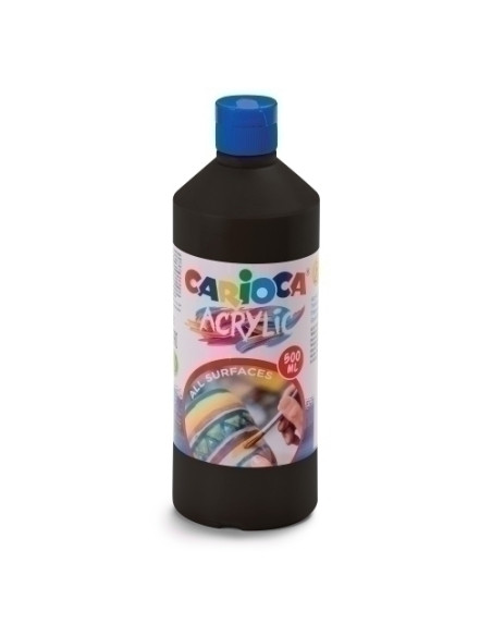 TEMPERA CARIOCA ACRILYC LIQUIDA 500 ml botella NEGRO