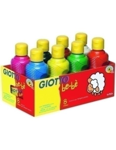 TEMPERA GIOTTO BEBE LIQUIDA SCHOOLPACK 8 BOTES x 250 ml