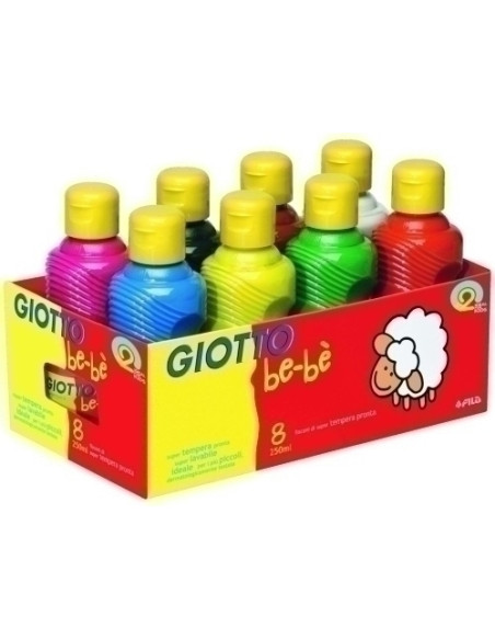 TEMPERA GIOTTO BEBE LIQUIDA SCHOOLPACK 8 BOTES x 250 ml