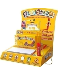 TEMPERA INSTANT SOLIDA PLAYCOLOR ONE 10Gr ESTUCHE de 6 COLORES EXPOSITOR de 6