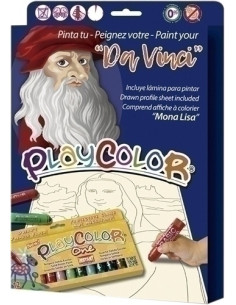 TEMPERA INSTANT SOLIDA PLAYCOLOR ONE 10Gr PINTA TU  DA VINCI  ESTUCHE de 12 COLORES  Incluye lamina para pintar