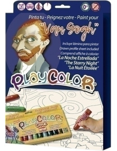 TEMPERA INSTANT SOLIDA PLAYCOLOR ONE 10Gr PINTA TU  VAN GOGH  ESTUCHE de 12 COLORES  Incluye lamina para pintar
