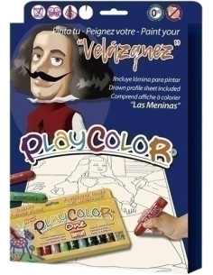 TEMPERA INSTANT SOLIDA PLAYCOLOR ONE 10Gr PINTA TU  VELAZQUEZ  ESTUCHE de 12 COLORES  Incluye lamina para pintar