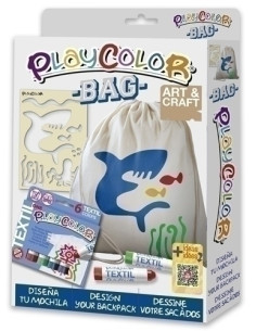 TEMPERA INSTANT SOLIDA PLAYCOLOR ONE TEXTIL PACK BAG tempera  mochila algodon  plantilla A4  triptico