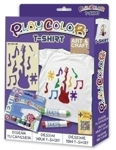 TEMPERA INSTANT SOLIDA PLAYCOLOR ONE TEXTIL PACK T-SHIRT tempera  camiseta talla 6-8 años  plantilla A4  triptico