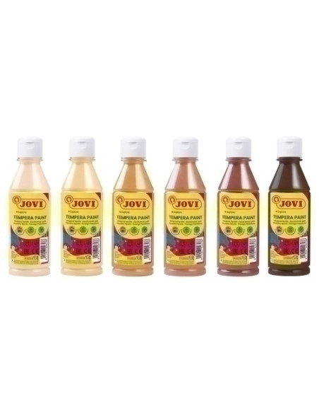 TEMPERA JOVI LIQUIDA  250 ml botella SURTIDO COLORES MULTICULTURAL CAJA de 6