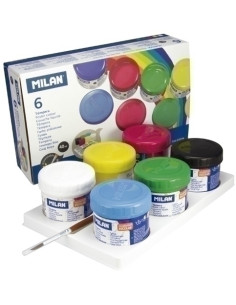 TEMPERA MILAN 40 ml bote ESTUCHE de 6 COLORES SURTIDOS