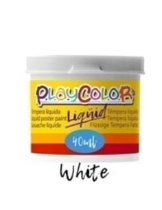 TEMPERA PLAYCOLOR LIQUID 40 ml bote BLANCO ESTUCHE de  6