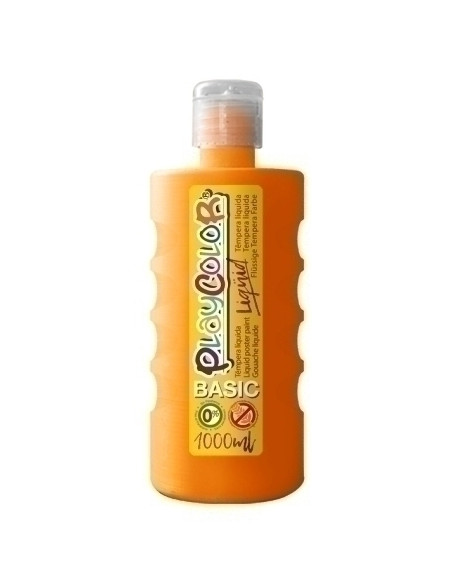 TEMPERA PLAYCOLOR LIQÜID LIQUIDA 1000 ml botella NARANJA
