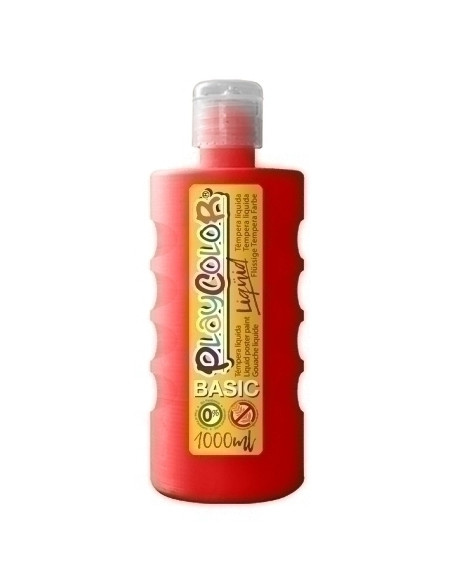 TEMPERA PLAYCOLOR LIQÜID LIQUIDA 1000 ml botella ROJO