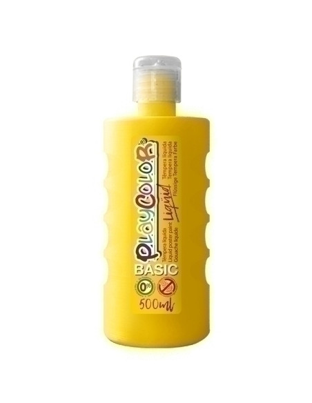 TEMPERA PLAYCOLOR LIQÜID LIQUIDA 500 ml botella AMARILLO