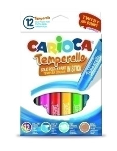 TEMPERA SOLIDA CARIOCA TEMPERELLO POCKET 10Gr ESTUCHE de 12 COLORES