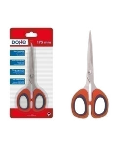 TIJERAS DOHE ERGONOMICA 175 mm SIMETRICA ROJO Y GRIS
