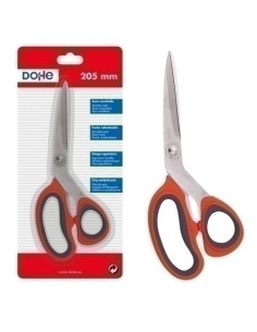 TIJERAS DOHE ERGONOMICA 205 mm ASIMETRICA ROJO Y GRIS