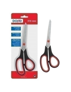 TIJERAS DOHE ERGONOMICA 210 mm ASIMETRICA NEGRO Y ROJO