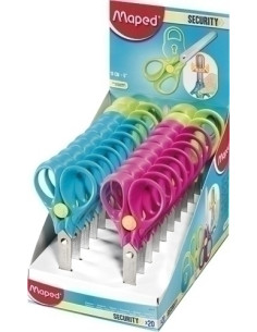 TIJERAS ESCOLARES MAPED SECURITY 13 cm EXPOSITOR de 20