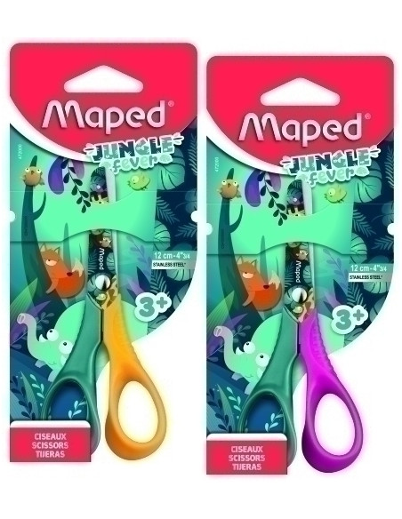 TIJERAS ESCOLARES MAPED VIVO JUNGLE FEVER 12 cm BLISTER de 1