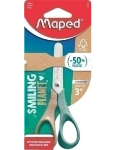 TIJERAS ESCOLARES MAPED VIVO SMILING PLANET 12 cm BLISTER DE 1