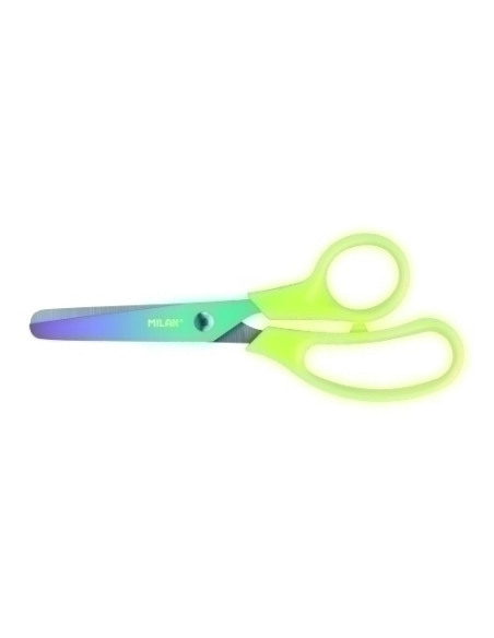 TIJERAS ESCOLARES MILAN 13 cm BASIC SUNSET en BLISTER AMARILLO