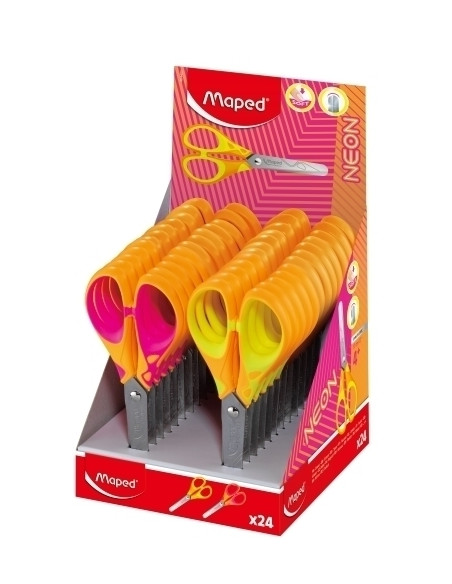 TIJERAS MAPED PULSE NEON 13 cm EXPOSITOR de 24