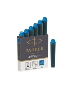 TINTA ESTILOGRAFICA PARKER CORTO CAJA 6 CARTUCHOS AZUL