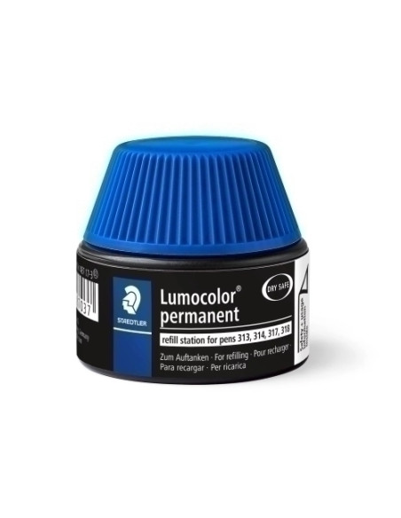 TINTA ROTULADOR STAEDTLER 487 17 LUMOCOLOR 313314317318 FRASCO 15 ml AZUL