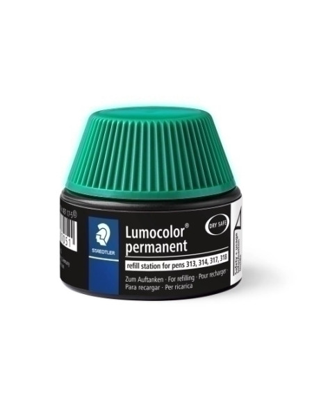 TINTA ROTULADOR STAEDTLER 487 17 LUMOCOLOR 313314317318 FRASCO 15 ml VERDE