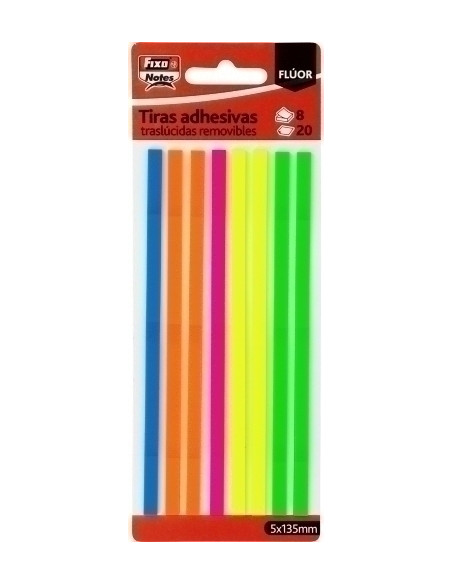 TIRAS ADHESIVAS FIXO FLUOR 20h 5x135mm PACK DE 8