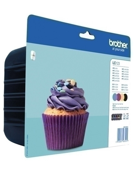 CARTUCHO INKJET BROTHER LC-123VALBP MULTIPACK 4 COLORES DCP-J4110DW MFC-J4410DWMFC-J4510DWMFC-4610DWMFC-4710DW  600 PAG