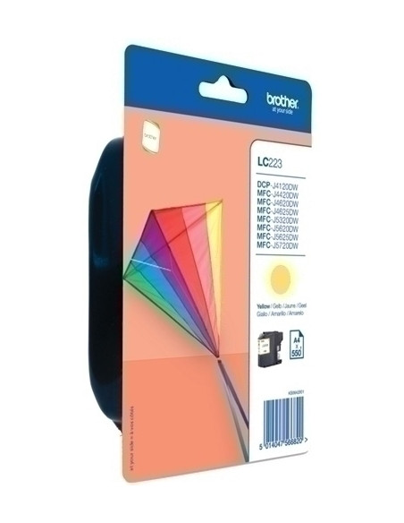 CARTUCHO INKJET BROTHER LC-223YBP AMARILLO DCP-J4120DW MFC-J4420DWJ4620DWJ4625DWJ5320DWJ5620DWJ5625DWJ5720DW 550 PAG