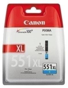 CARTUCHO INKJET CANON CLI-551XL PIXMA MG-54506350 IP-7250 CIAN 6444B001