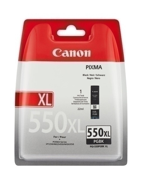 CARTUCHO INKJET CANON PGI-550XL PGBK PIXMA MG-54506350 IP-7250 NEGRO 6431B001