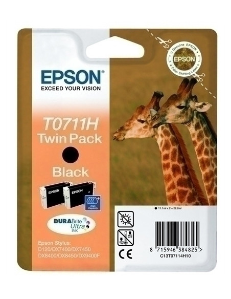 CARTUCHO INKJET EPSON T07114H STYLUS D120DX74007450840084509400F OFFICE BX300FBX600F B1100 NEGRO PACK 2
