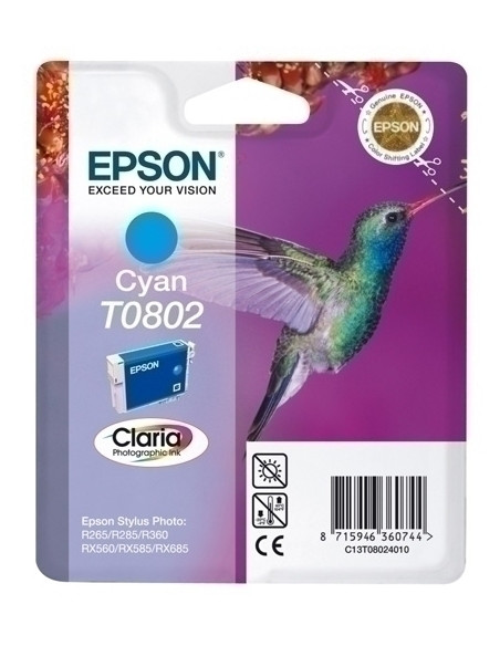 CARTUCHO INKJET EPSON T080240 STYLUS PHOTO R265285360 RX560585685 CIAN