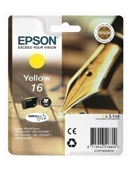 CARTUCHO INKJET EPSON T162440 N16 WF-2010W2510WF2520NF2530WF2540WF AMARILLO 31 ml