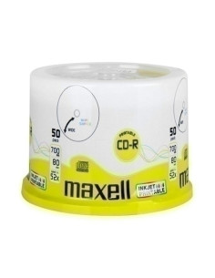 CD-ROM MAXELL 700 MB 80 min 52x PRINTABLE TARRO DE 50 Incluye Canon LPI de 400  M190