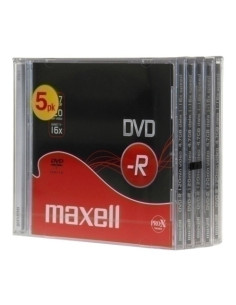 DVD -R MAXELL 47GB 16x JEWEL CASE PACK 5 Incluye Canon LPI de 105  M173