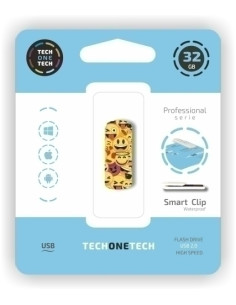 MEMORIA USB 32GB TECH-ONE-TECH EMOJI COLLAGE 20 Incluye Canon LPI de 024 