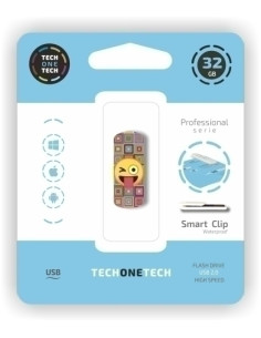MEMORIA USB 32GB TECH-ONE-TECH EMOJI GUIÑO 20 Incluye Canon LPI de 024 